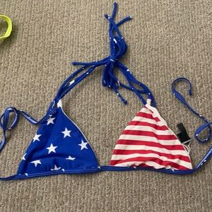 American Flag tie bikini top